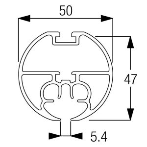 Silent Gliss  Profile for 7640 50mm poles (6m lengths)